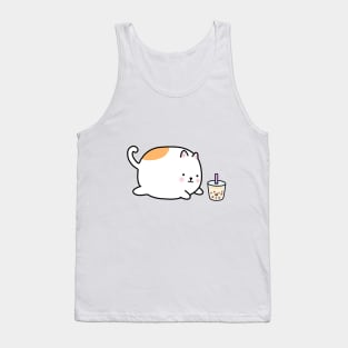 Chubby Boba Cat! Tank Top